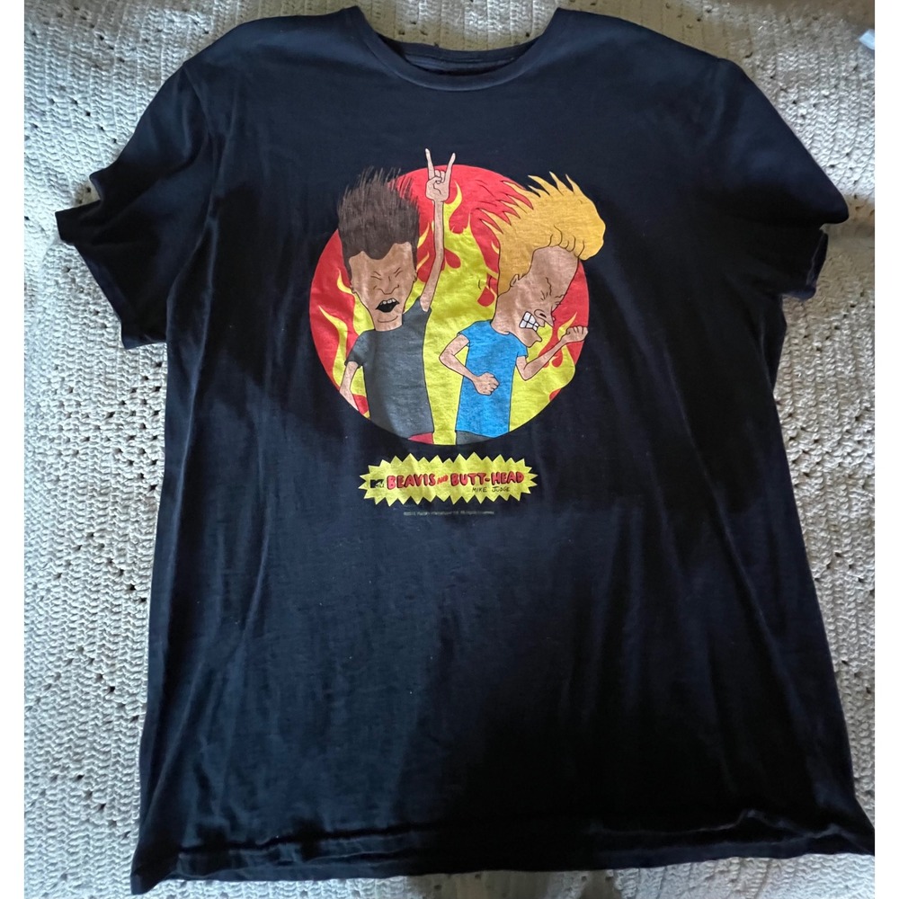Impact Merchandising Beavis and Butt-Head Black Graphic T-Shirt Mens XL MTV